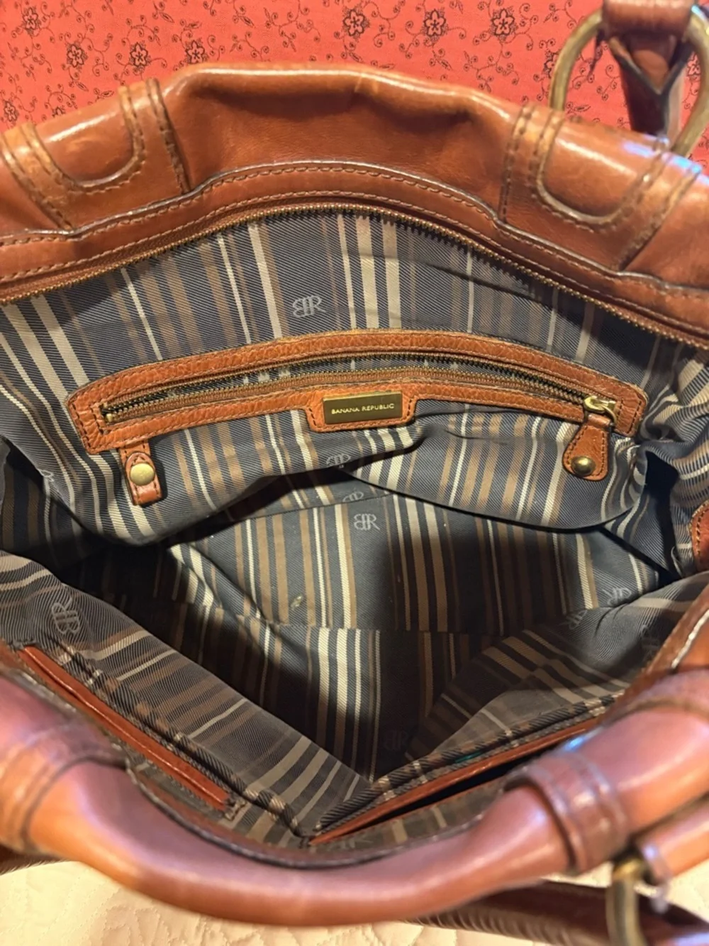 Banana Republic leather bowling-style bag or satchel